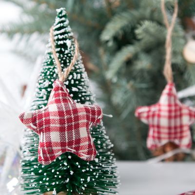 [3+1] 크리스마스 별 트리 장식 레드 쿠션 스타 5.6cm