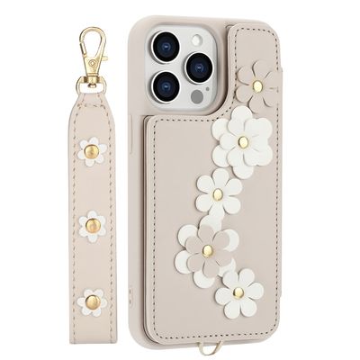 삼성 갤럭시 러블리 데이지 가죽 커버 핸드폰 케이스