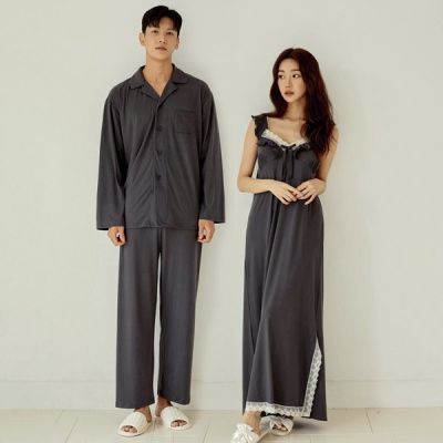 [쿠비카]바스트 셔링  레이스 원피스 커플잠옷 WM378