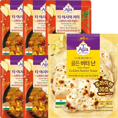 티아시아 스파이시 비프 마살라 5개+골든버터난 200g