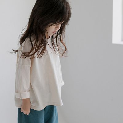 [예루예나]아동 박스티 면 배색 루즈