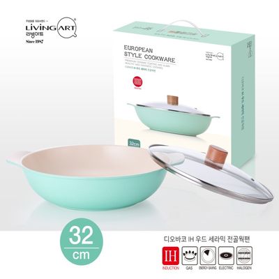 [리빙아트] 우드세라믹 IH 전골웍팬 32cm