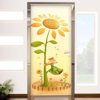 tl773-해바라기와꿈꾸는소녀_현관문시트지
