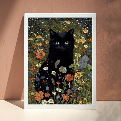 골피아 DIY 그림그리기 유화 40x50cm, 까만 고양이