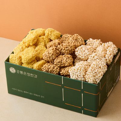 강릉 수제 한입한과 3종세트/통밥,호박,보리/총600g