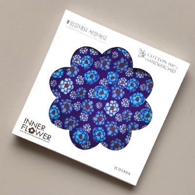 제이씨핸즈 이너플라워손수건 06_Flower of Blue