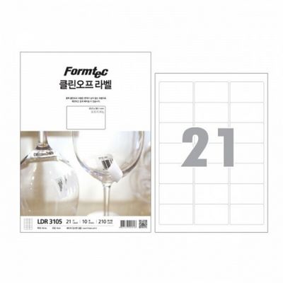 폼텍 클린오프 라벨지 21칸 LDR-3105 63.5X38.1mm10매