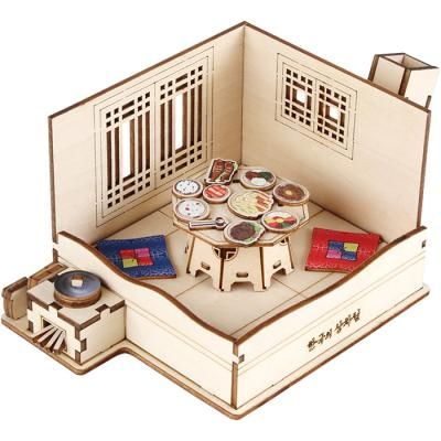 교육용 목재 입체퍼즐 - 영공방 한국의 상차림