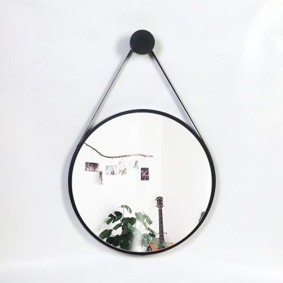 우드 카운티 스트링 원형 모던 벽거울 420-블랙