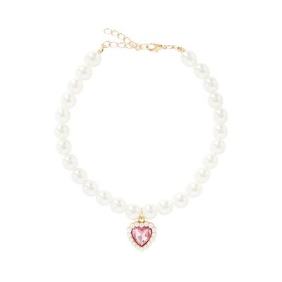 아트박스 반려동물하트진주목걸이 핑크