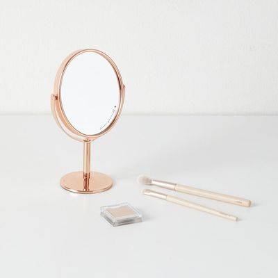 아트박스 미니 타원탁상거울 로즈골드