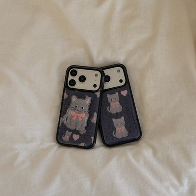 denim cat 디자인 [블랙 맥세이프 범퍼케이스]