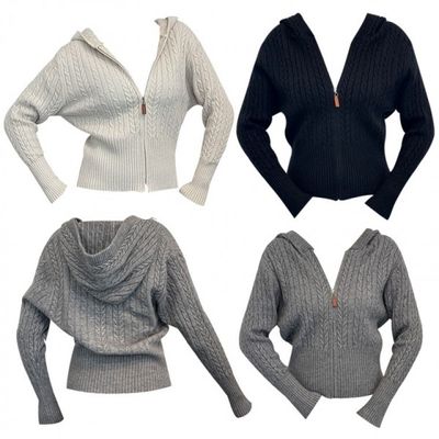 에일니트후드티 꽈배기 집업 가디건