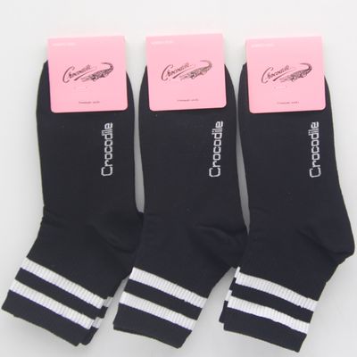 여자 중목양말 블랙 검정 정품 크로커다일 3켤레 세트