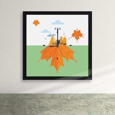 ix140-단풍잎 정원 액자시계