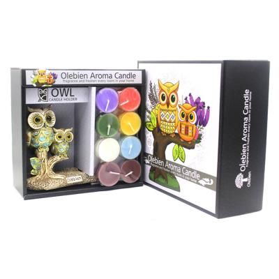 올리비엔 부엉이 향초 캔들 홀더 세트 내츄럴