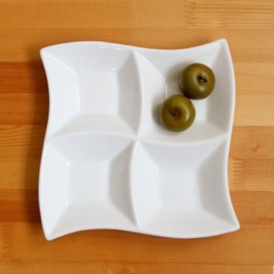 Fairway 화이트 사각 4칸 나눔접시 1p