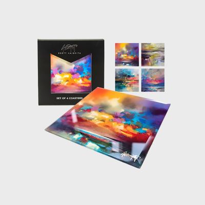 스콧 네이스미스 유리 아트 코스터 4개 세트