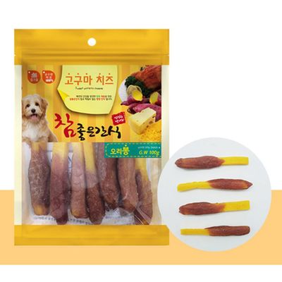강아지 간식 고구마 치즈 오리봉 100g 1P 육포 져키(WFLSD7A)