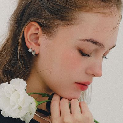 제이로렌 큐빅볼 원터치 미니 링 귀걸이 M04038