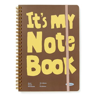 아트박스 브라운 레터링 스프링노트