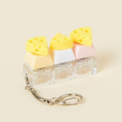 아트박스 3구 클리커 딸깍이 키캡 키링 치즈