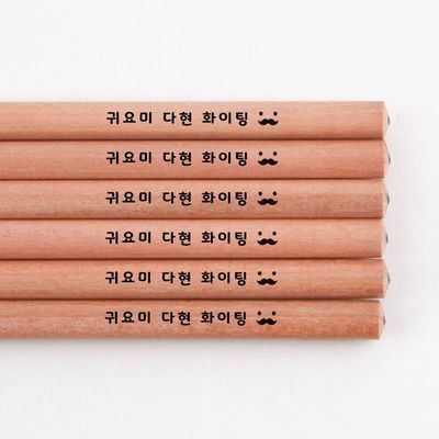[주문제작]네임연필2B 6자루우드 콧수염