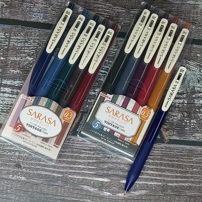 제브라 0.5mm 중성펜 사라사클립 빈티지 5색set JJ15