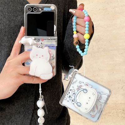 갤럭시 z플립 7 6 5 4 고양이 스마트톡 스트랩 케이스