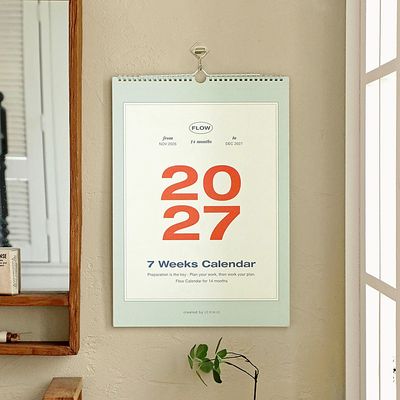 아이코닉 2027 플로우 월 캘린더 벽걸이달력 A3