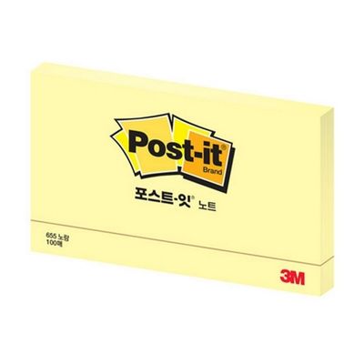 3M 포스트잇 655 노랑 127MMX76MM