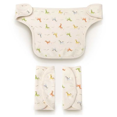 오가닉 신생아 아기띠턱받이 침받이세트_크레용말