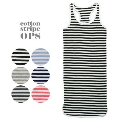 코튼 단가라 망고 원피스 Cotton Stripe Mango OPS
