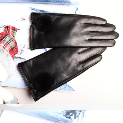 [더로라]미찌꼬런던여성용 양가죽 장갑-밍크방울G901