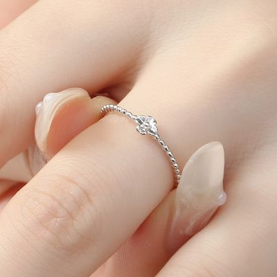 [비쥬홀릭] 실버925 백금도금 플라워 오픈링 은반지