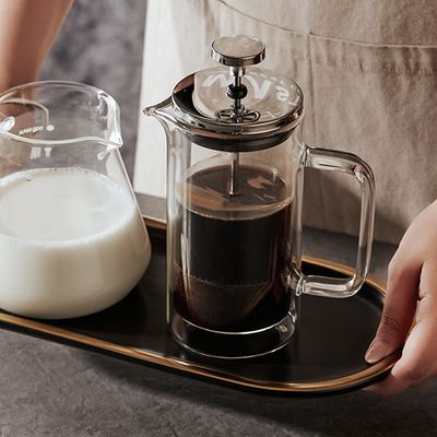 순수커피 이중 내열 유리 프렌치프레스 티메이커
