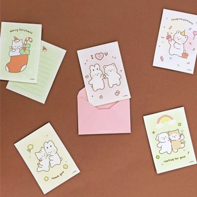 오첵 마음따뜻 귀여운 미니 편지지 세트