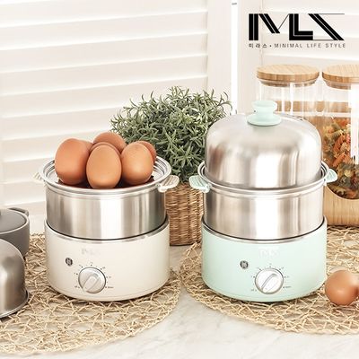 미라스 스텐2단 계란찜기 멀티쿠커 전기찜기 MS-600SA