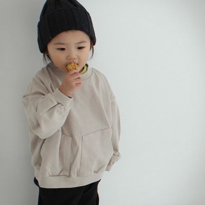 [예루예나]아동 맨투맨 면 오버핏 양포켓