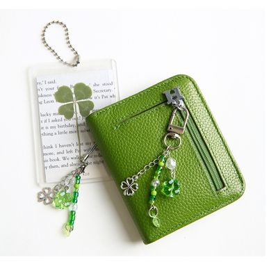 네잎클로버 3줄 비즈 키링 크로바 핸드폰 열쇠 고리