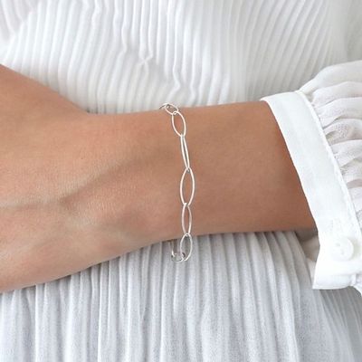 (Silver925) Oval chain bracelet(WDC8EE4)