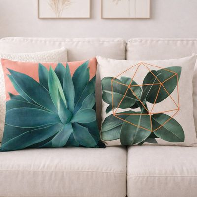 러프 소파 쿠션커버 45x45 보태니컬에세이