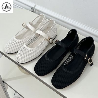 [애슬릿]여성 메쉬 버클 메리제인 플랫 슈즈 봄 단화