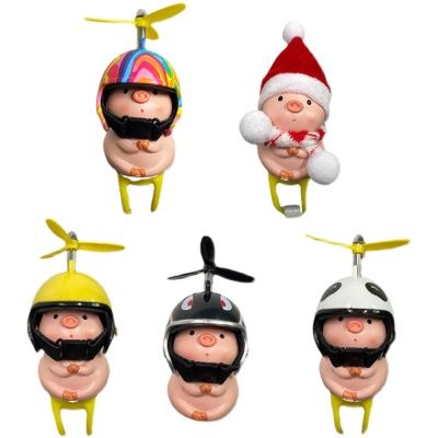 프로펠러 헬멧 돼지 자전거 오토바이 장식 악세사리