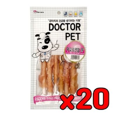 닥터펫 우피 치킨껌 6Px20개묶음 스틱 치석 씹기 치아건강 스트레스 고단백 저칼로리 훈련 특식 생일 보상(WFPA5C4)