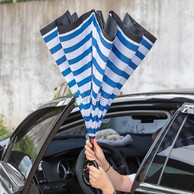 거꾸로 펴지는 C형 손잡이 장우산 4종