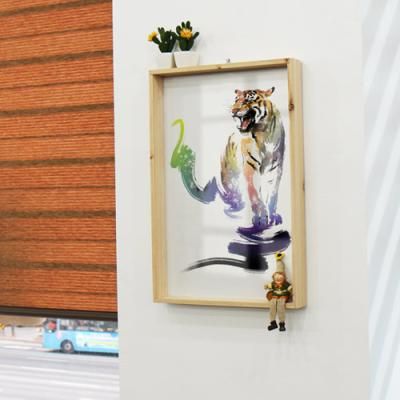 pc618-우드프레임액자_풍수호랑이수채화효과(대형)