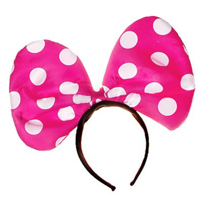 BIG 땡땡이 리본 머리띠(핑크)