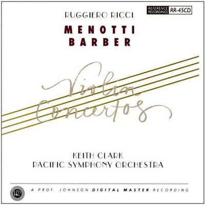 VIOLIN CONCERTOS/ RUGGIERO RICCI, KEITH CLARK [메노티 & 바버: 바이올린 협주곡 - 루지에로 리치]