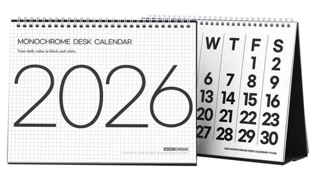 모노크롬 탁상 달력(2026)(스프링)